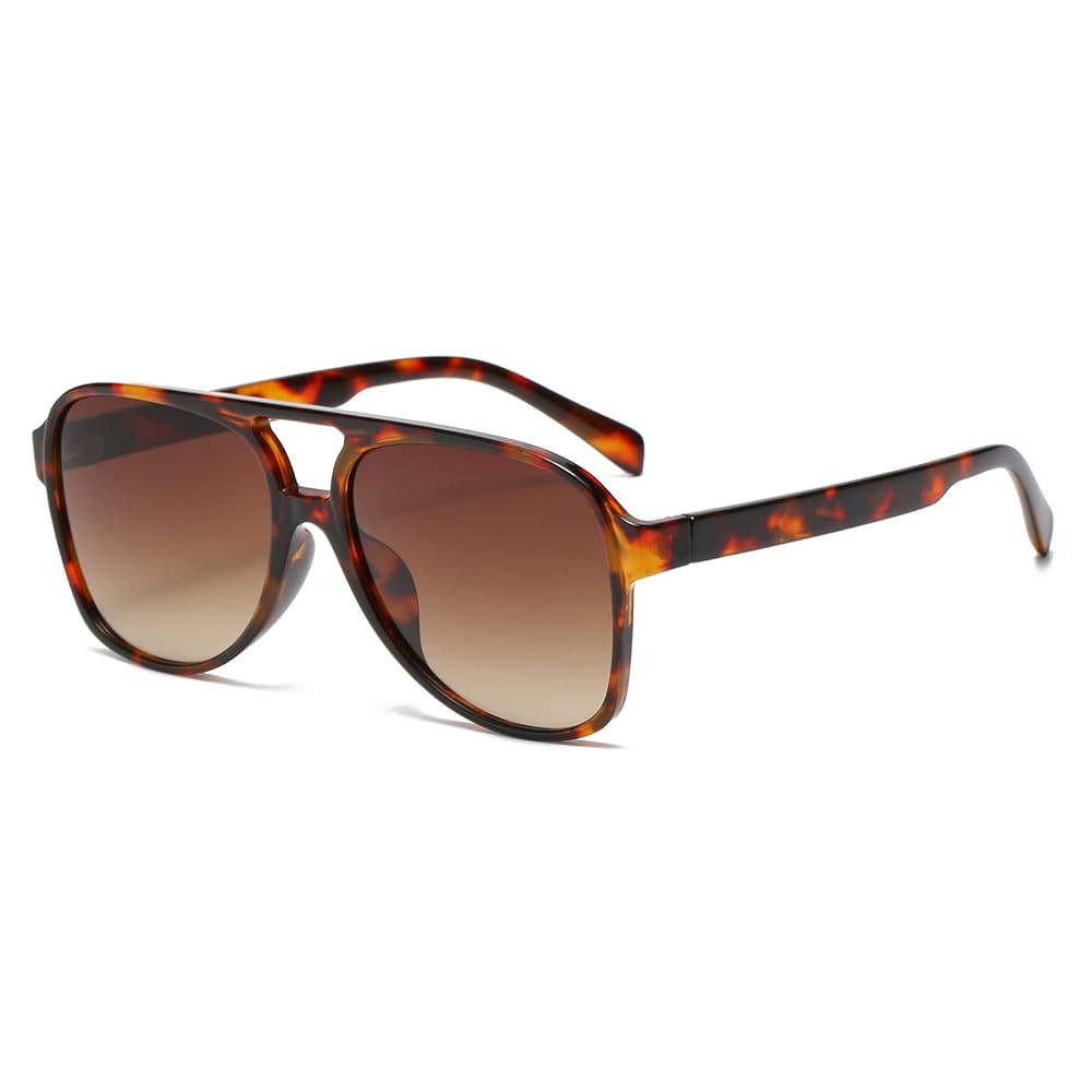 YAMEIZE Retro Double Bridge Rectangle Sunglasses - for Women Men Square Night Vision UV400 Protec... | Amazon (UK)