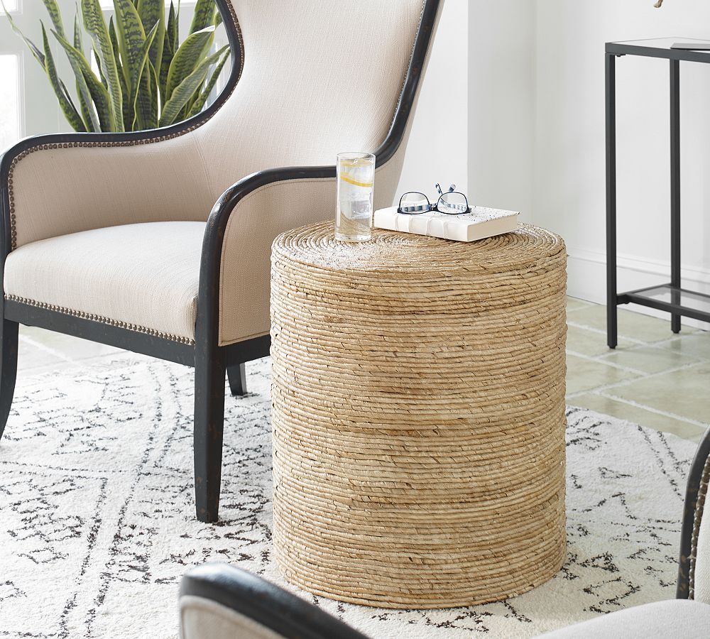 Noah Round Woven Accent Table (20") | Pottery Barn (US)