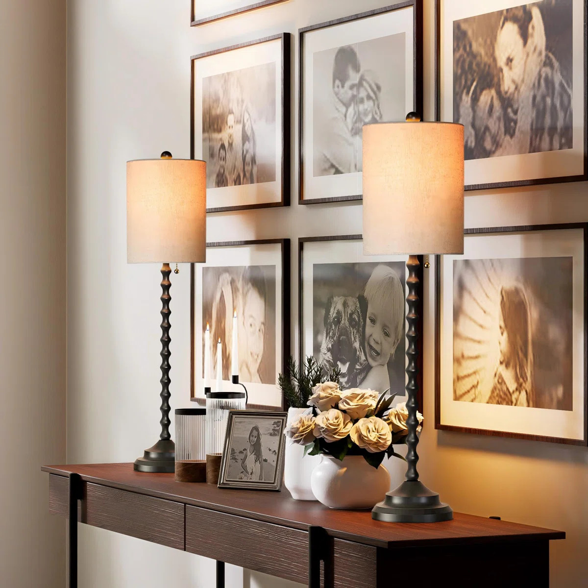 Pavanjit Buffet Lamps Table Lamps Unique Artistic Design Shade for Console Table at Landing Erea,... | Wayfair North America