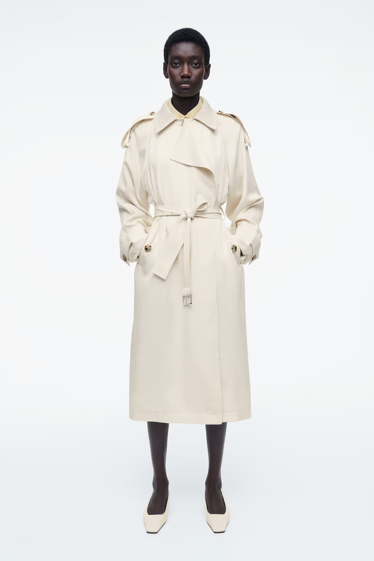 KNITTED-COLLAR TRENCH COAT | H&M (DE, AT, CH, NL, FI)