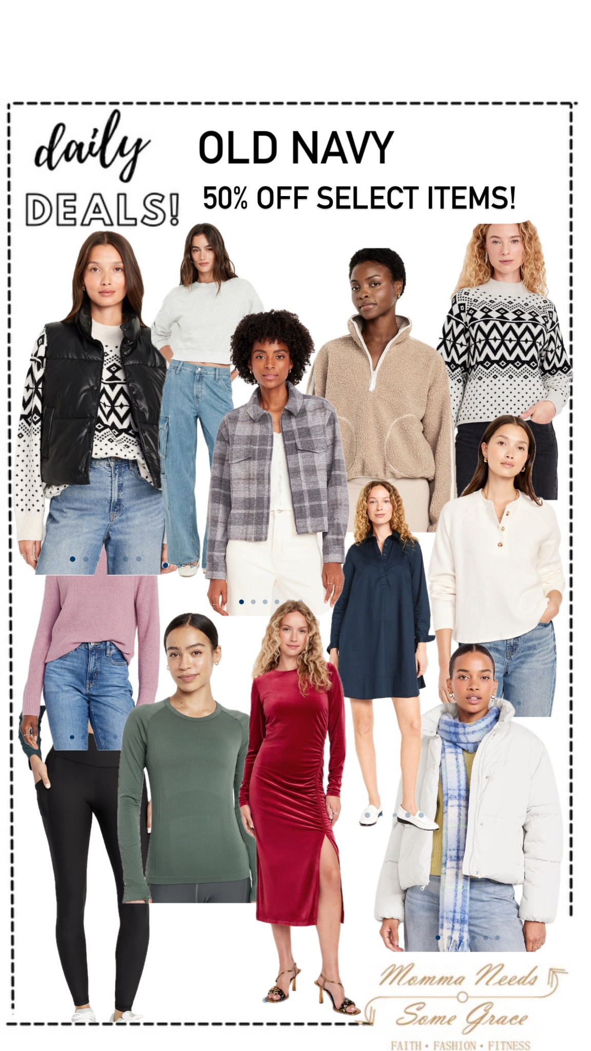 50% off select items at Old Navy! 

#LTKSaleAlert #LTKSeasonal #LTKFindsUnder100
