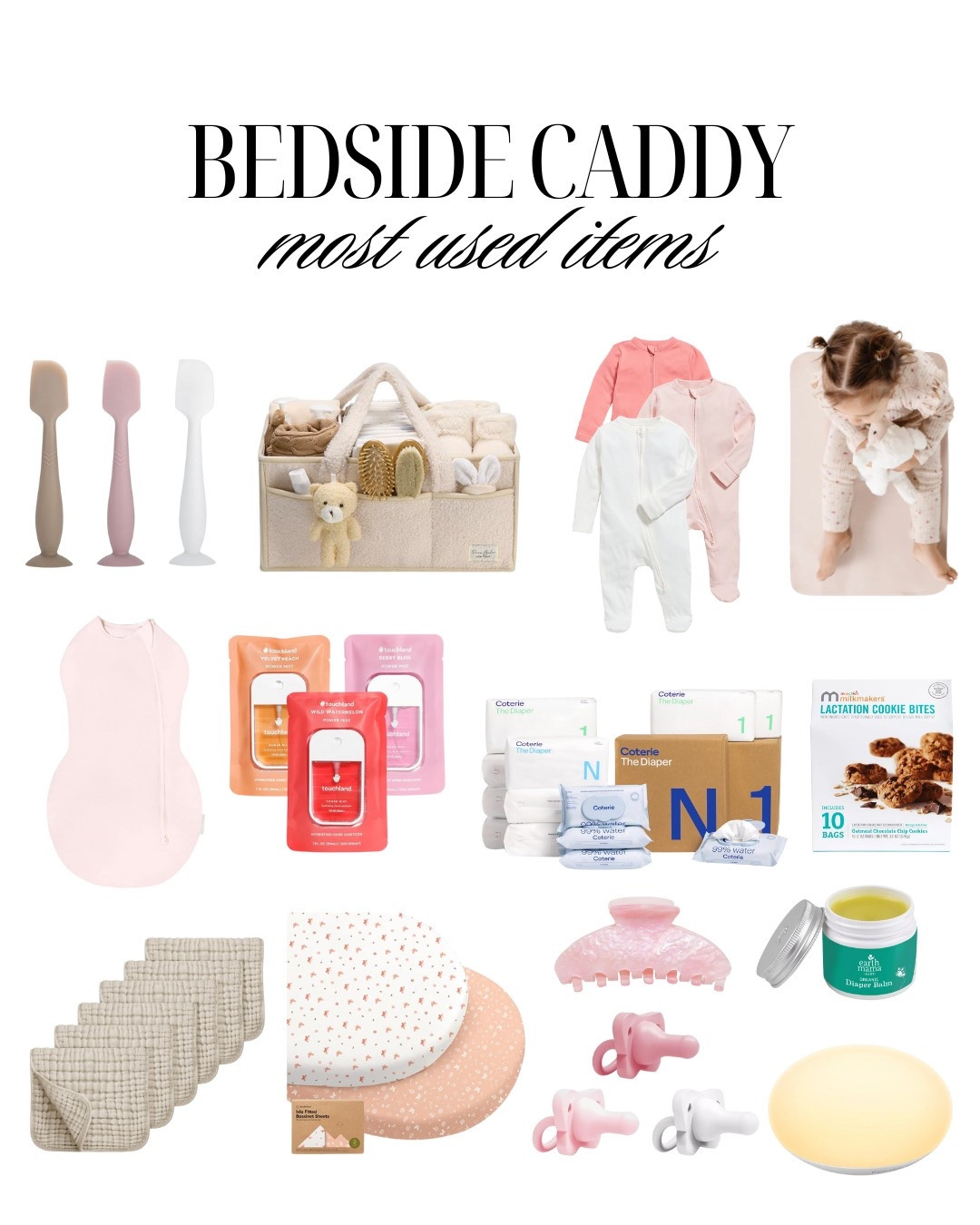 Items I love that I keep in my bedside caddy for me & baby 🤍✨🌷🌸

#LTKBaby #LTKKids