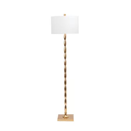 Brass 65-inch Rippled Iron Staff Floor Lamp | Rugs USA