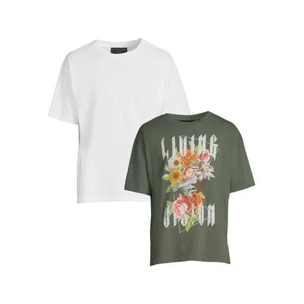 No Boundaries Men's and Big Men's Oversized T-Shirts, 2-Pack | Walmart (US)