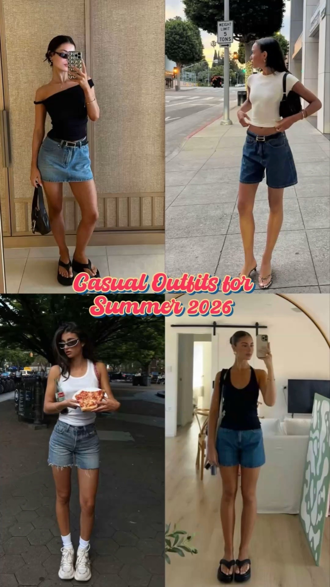 Casual Summer 2026 Outfits☀️

4 outfit formulas I keep coming back to — easy, elevated, zero overthinking required

→ denim shorts + fitted top = the whole summer in one look🫐
→ cream wide-leg pants = my jeans replacement this season🎞️
→ a chic mini dress for when you want to look put-together in 2 minutes🎀
→ white mini skirt = instant elevated-casual🙌🏼

linking similar pieces to each look below👇🏼 save this for your next outfit rut, and follow @STYLESbyOD for daily style inspo#LTKfashion #LTKfindsunder100 #summeroutfits #casualchic #ministyle #europeansummer #effortlesschic

#LTKsummer #LTKstyletip #LTKsale #LTKdatenight