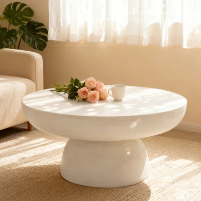 Modern Magnesium Oxide Round Coffee Table | Wayfair North America