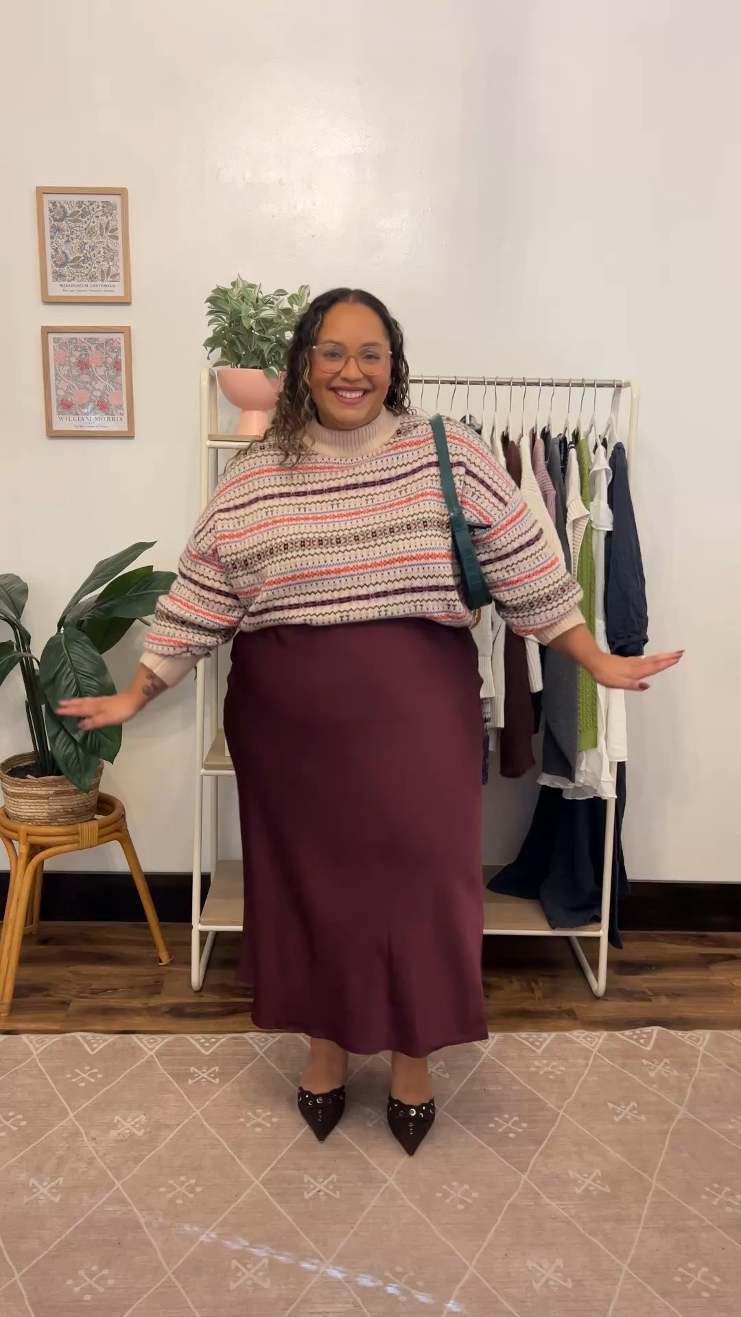 Plus size Thanksgiving outfit inspiration under $50👏🏽 
Sweater - XXL
Skirt - XL
old navy satin skirt and fair isle sweater perfect for the holiday season. Family photo outfit idea , affordable fall fashion. Size 16 , plum , satin , sweater 

#LTKPetite #LTKSaleAlert #LTKPlusSize