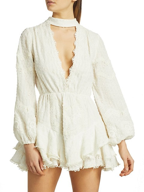 Choker Lace Mini Dress | Saks Fifth Avenue