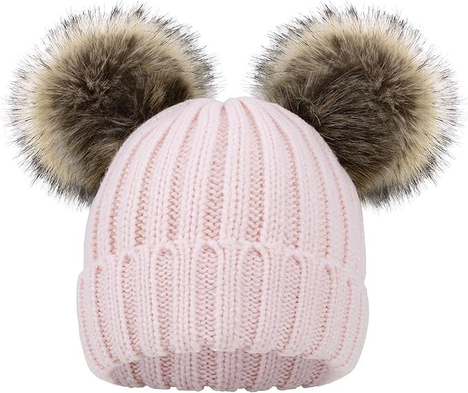 Simplicity Warm Kids Boys Girls Winter Hat with Pompom Ears Elastic Knitted Toddler Beanie Hats f... | Amazon (US)