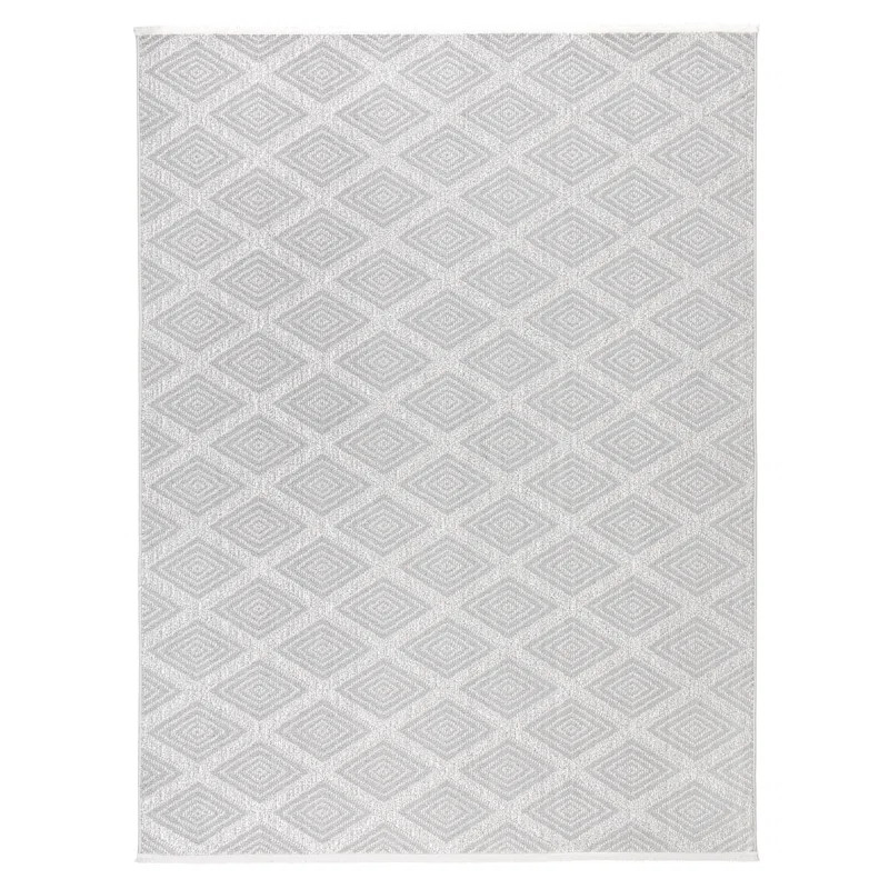 TOWN & COUNTRY EVERYDAY Rein Solid Diamond Everwash Non-Slip Backing Washable Area Rug Grey | Wayfair North America
