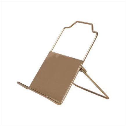 Gold finish metal standing cookbook holder