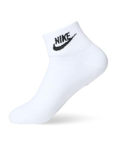 Nike Everyday Lightweight Training Ankle Socks (3 Pairs), Midnight Navy/White/White, Medium | Amazon (US)