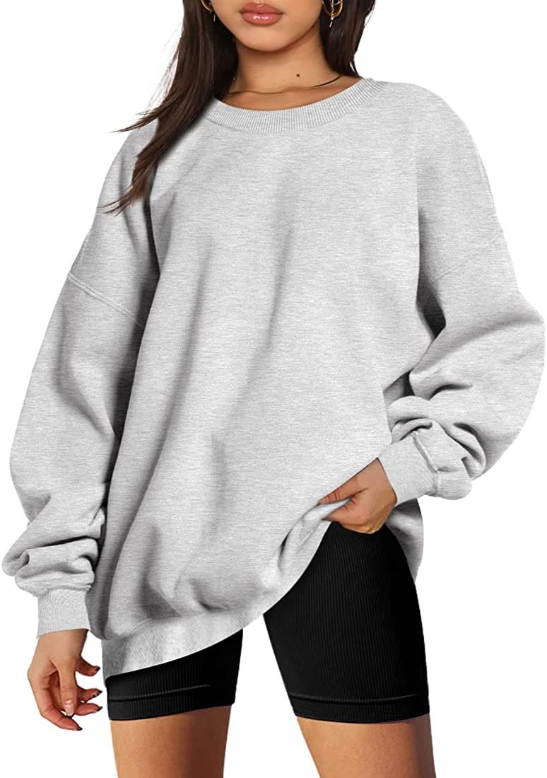 Womens Oversized Sweatshirts Hoodies Fleece Crew Neck Pullover Sweaters Casual Comfy Fall Fashion... | Amazon (US)