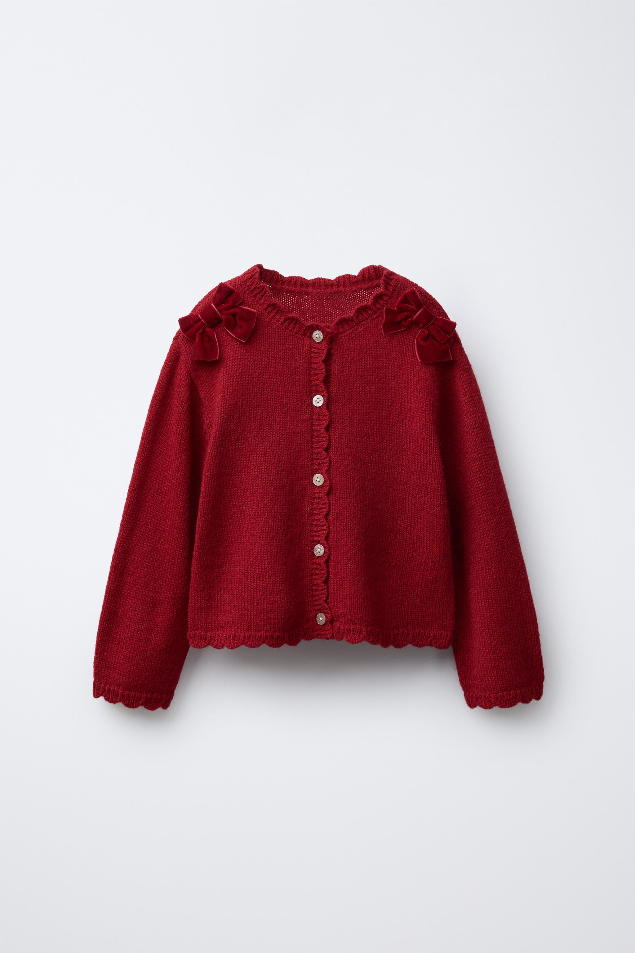 VELVET BOWS CARDIGAN | Zara US