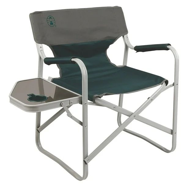 Coleman Outpost Breeze Portable Folding Adult Deck Chair with Side Table, Green | Walmart (US)