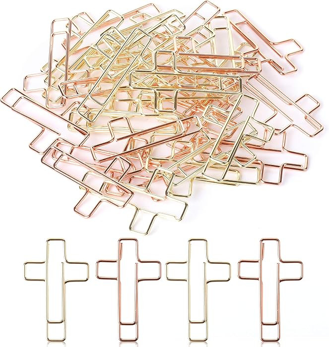 Mr. Pen Cross Paper Clips - 35 Pack (Gold and Rose Gold), Bible and Journal Clips, Bible Study an... | Amazon (US)