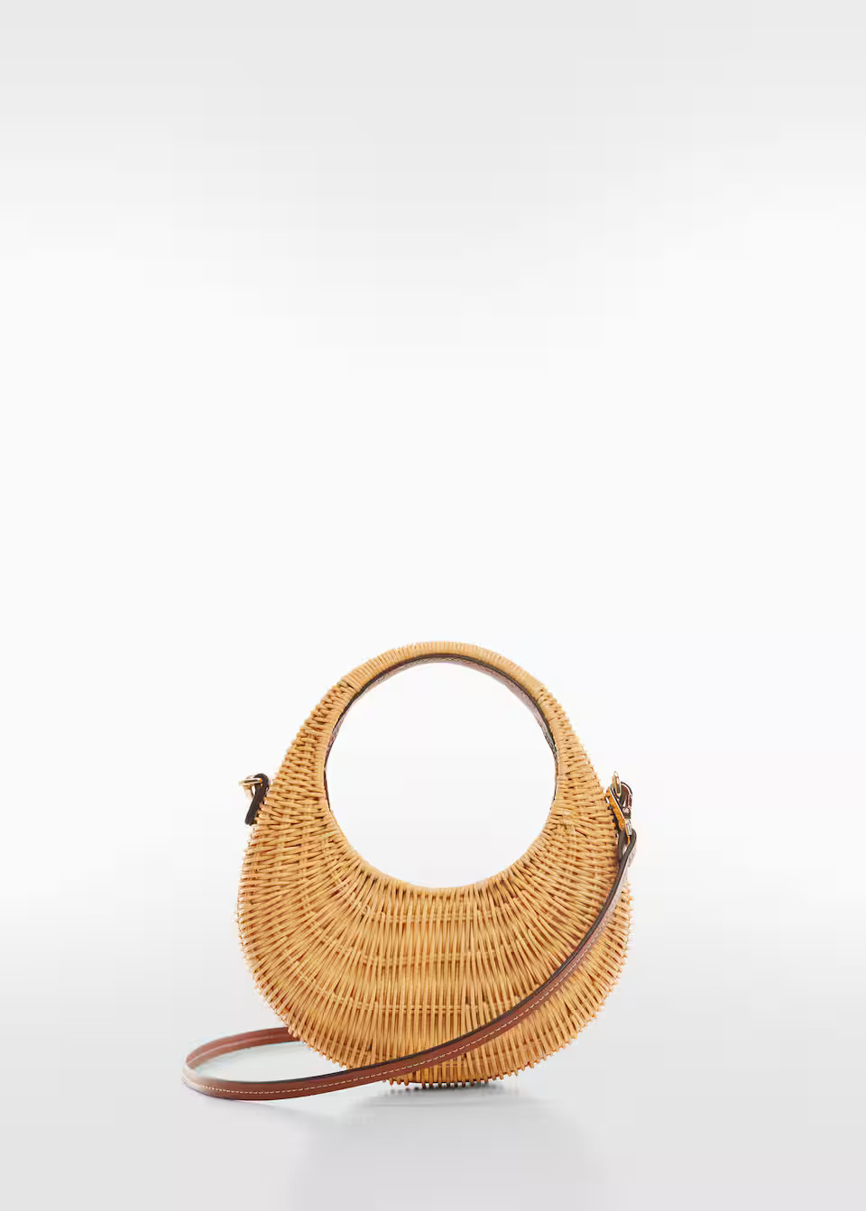 Ratan-tasche mit doppeltem henkel -  Damen | Mango Deutschland | MANGO (DE)