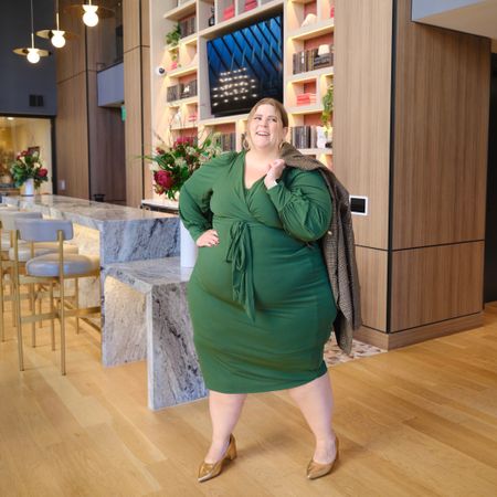 This green plus size midi dress from Eloquii is so flattering!

#plussize #plussizefashion

#LTKstyletip #LTKitbag #LTKSeasonal