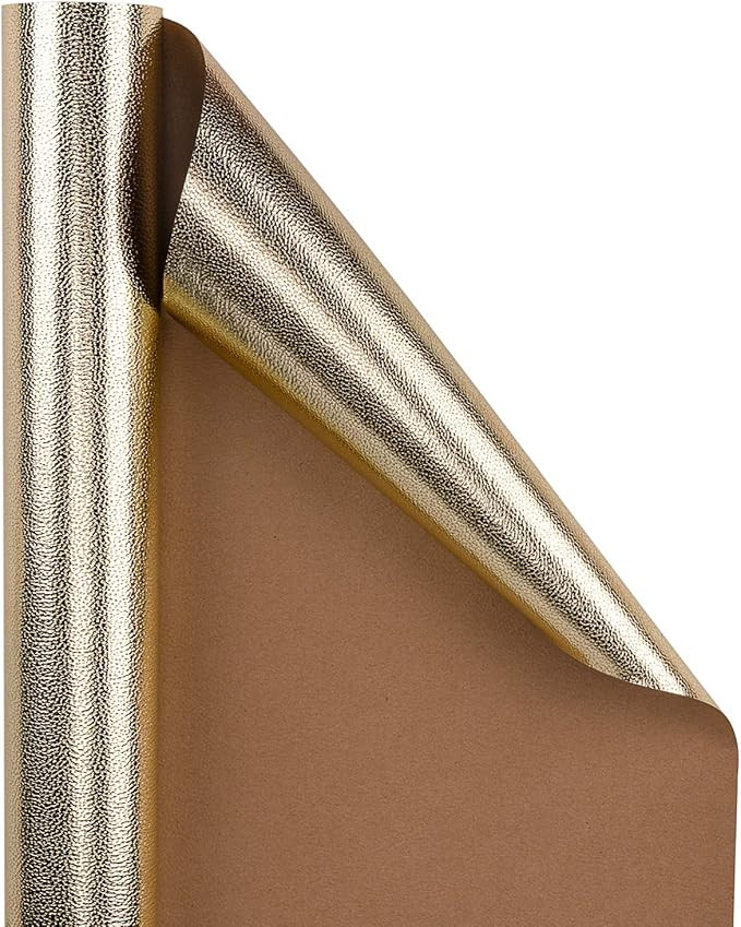 WRAPAHOLIC 30 Inch Gold Wrapping Paper Roll - Jumbo Roll Sparkle Gold for Birthday, Holiday, Wedd... | Amazon (US)