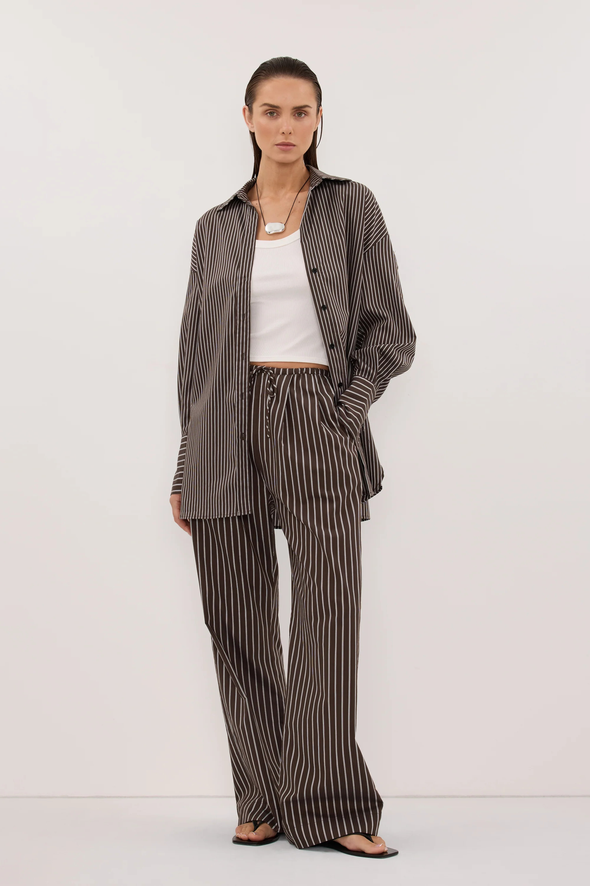 SABLE BITTER CHOC SILK BLEND PANT | DISSH