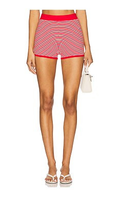 Lovers and Friends Parker Knit Short in Red & Off White from Revolve.com | Revolve Clothing (Global)