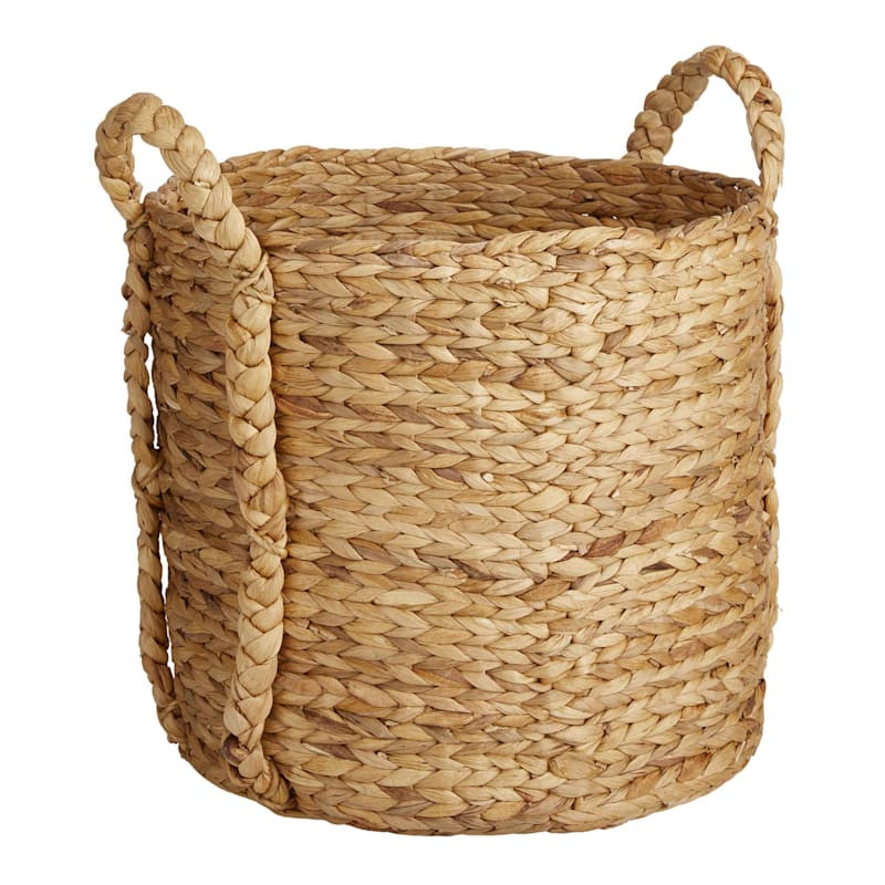 Braided Arrow Weave Round Storage Basket, Large | At Home