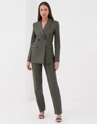 4th & Reckless tailored set in khaki | ASOS (Global)