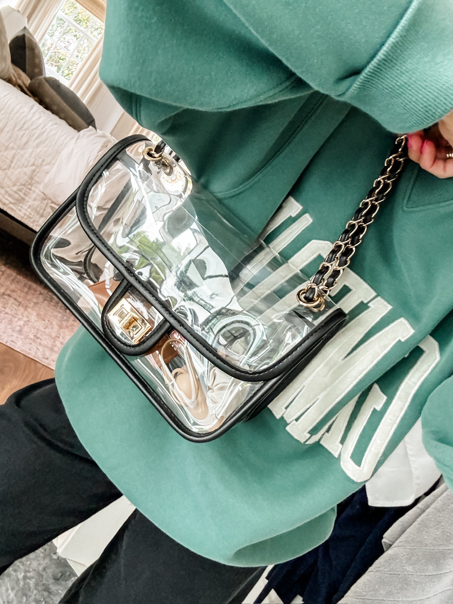 This clear purse is perfect for game days this fall! 

Loverly Grey, Amazon finds, clear purse, clear bag, game day outfit 

#LTKStyleTip #LTKItBag