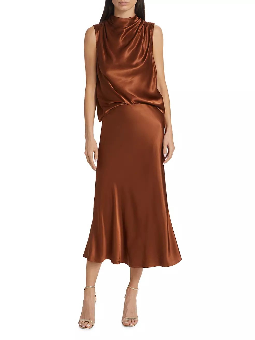 Anya Satin Midi Skirt | Saks Fifth Avenue