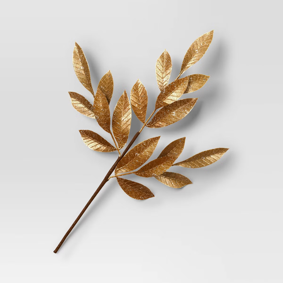17" Gold Metallic Leaf Christmas Artificial Stem - Wondershop™ | Target