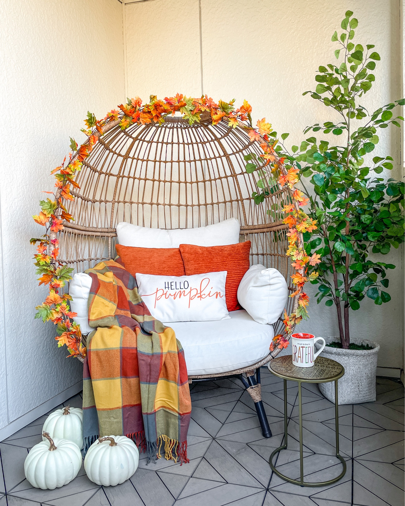 Styling my egg chair for fall 🍁🍃. #founditonamazon #falldecor #fallhome #fallvibes #cozyvibes #homedecor #homeideas #targetfinds #amazonfinds

#LTKhome #LTKHalloween #LTKSeasonal