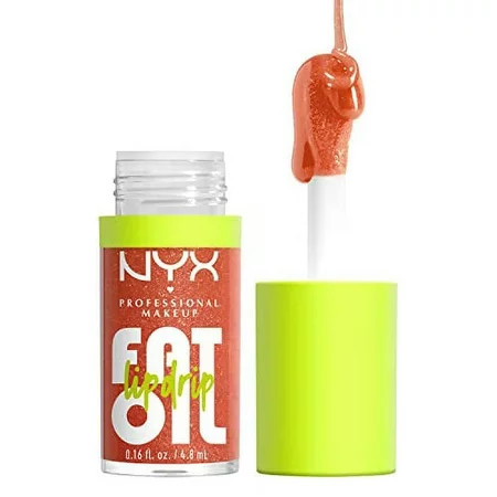 NYX PROFESSIONAL MAKEUP Fat Oil Lip Drip Moisturizing Shiny and Vegan Tinted Lip Gloss - Follow Back (Shimmering Warm Nude) | Walmart (US)