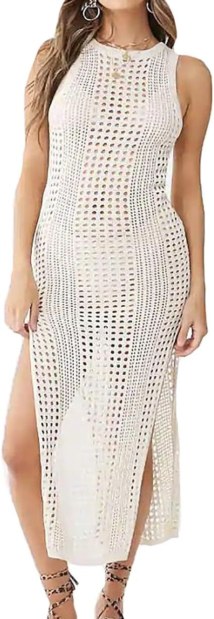 Bestyou Women's Crochet Knit Dress Sexy Bathing Suit Bikini Swimsuit Cover Ups Swimwear Long Beac... | Amazon (US)