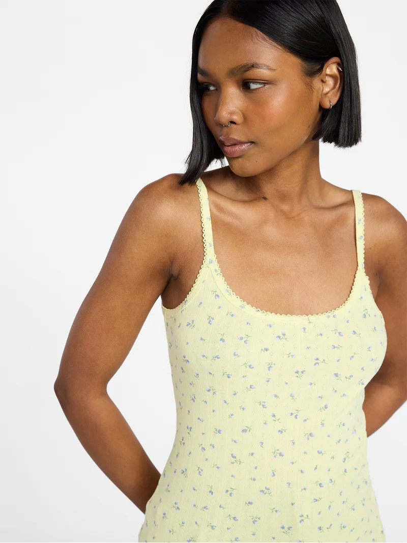 No Boundaries Pointelle Tank Top, Women's XXS-XXL | Walmart (US)