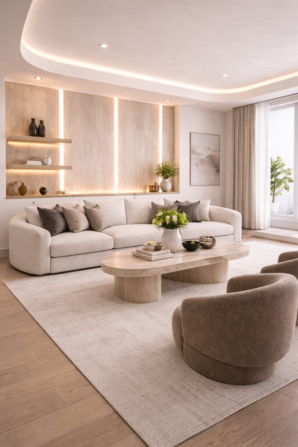 A bright modern living room featuring soft neutral tones, sculptural seating, and elegant LED lighting.
This space blends minimalist luxury with warm textures, creating a calm and timeless interior perfect for contemporary homes.

Save this for modern living room ideas, neutral home decor, and luxury interior inspiration 🤍

#ModernLivingRoom
#LuxuryInteriors
#NeutralHome
#ModernDecor
#SculpturalFurniture
#MinimalistLuxury
#LEDLighting
#ContemporaryInterior
#InteriorInspiration
#BeigeAesthetic
#DesignerLivingRoom
#ModernHome


#LTKGiftGuide #LTKHome