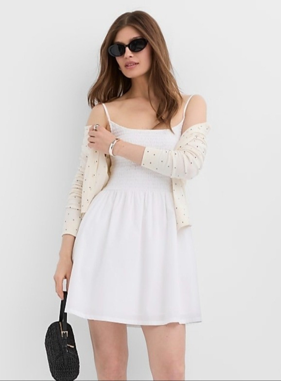 Petite white popplin strappy mini dress.Hey I am 4'11/150cm petite fashion expert and I share style tips and fashion for short women.

#LTKPetite #LTKMidsize