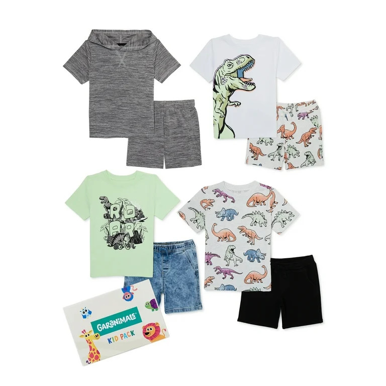 Garanimals Baby and Toddler Boys T-Shirt and Shorts Kid-Pack, 8-Piece, Sizes 12M-5T | Walmart (US)
