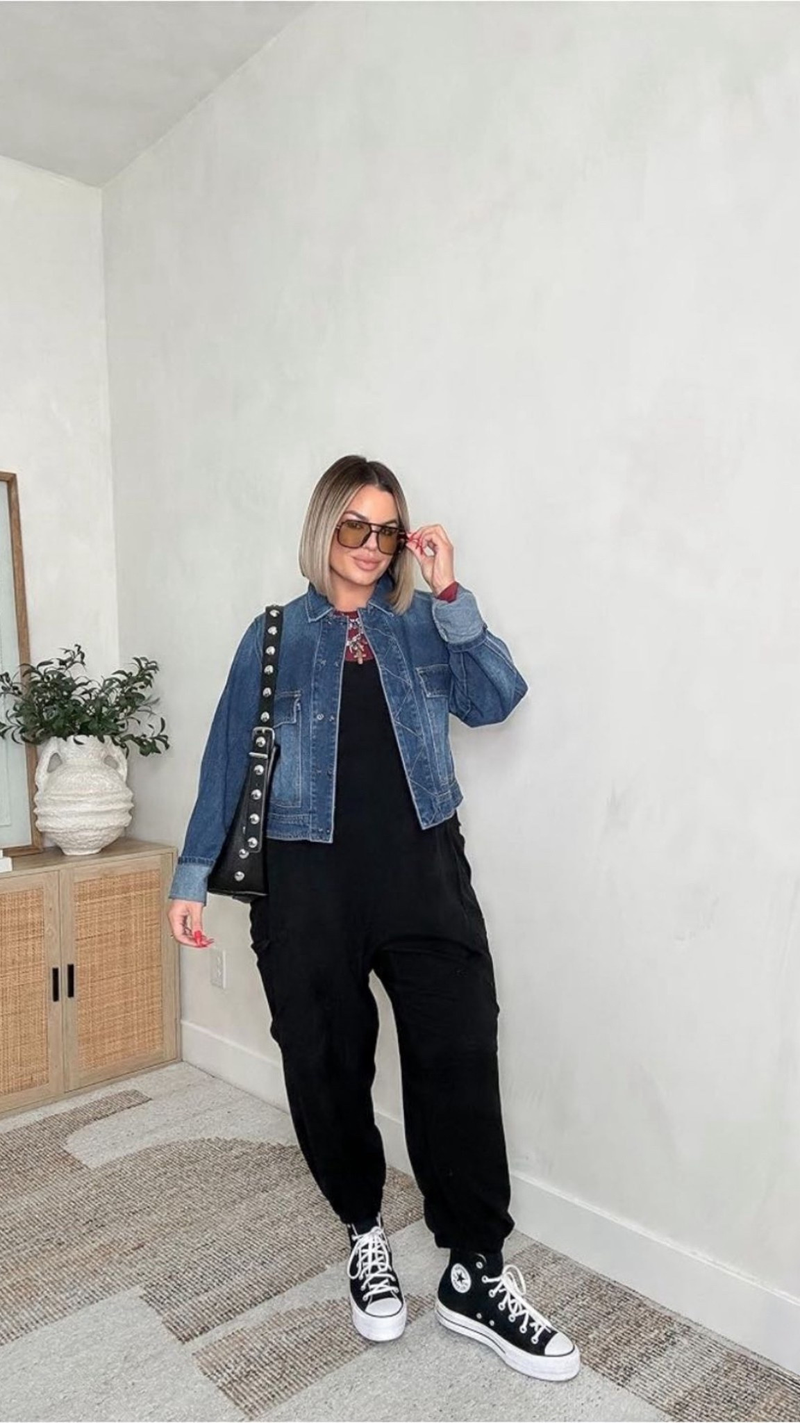 Overalls (XL)
I could of sized down to a large 
Top(L)
Jacket (XL)

#MidsizeStyle #MidsizeFashion #CurvyStyle #CurvyCasual #RealBodyStyle #SizeInclusiveStyle

#LTKBeauty #LTKgrwm #LTKMidsize