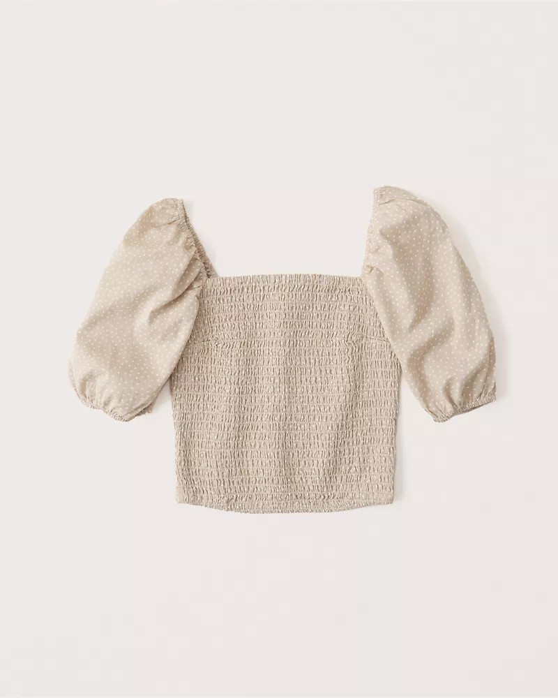 Puff Sleeve Smocked Top | Abercrombie & Fitch US & UK