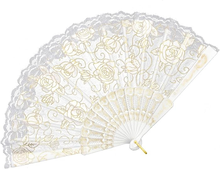 EOSAU Handheld Chinese Folding Fan Lace Hand Fans for Women Foldable Bulk for Party Wedding Churc... | Amazon (US)