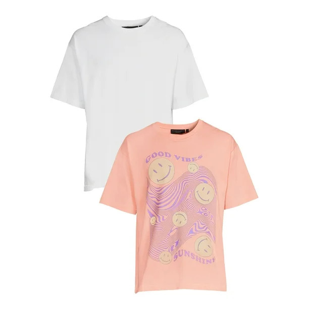 No Boundaries Men's & Big Men's Oversize Solid and Graphic Tees, 2-Pack, Size XS-5XL | Walmart (US)