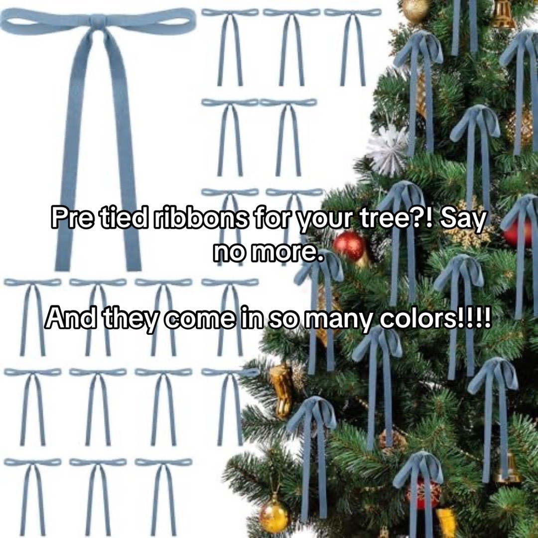 Light dusty blue velvet Christmas tree bow ornaments 
