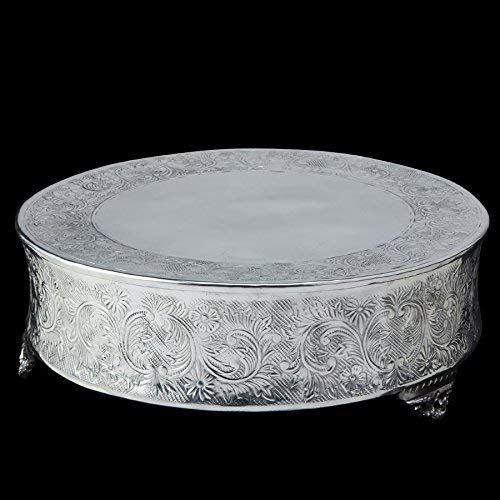 SIMPLY ELEGANT Aluminum Round Cake Stand - 18" (Silver) | Amazon (US)