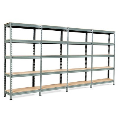 Costway 4PCS 5-Tier Metal Storage Shelves 60''Adjustable Shelves Gray | Target