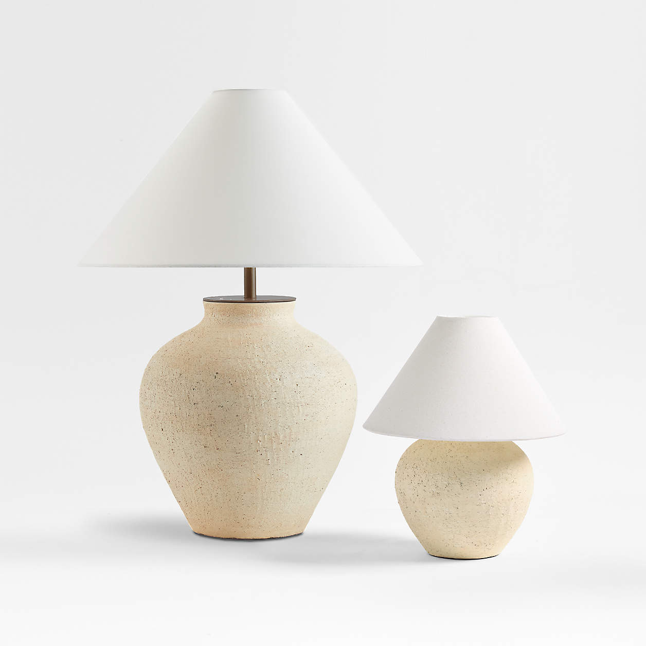 Corfu Cream Mini Table Lamp with Fabric Shade 12.4" + Reviews | Crate & Barrel | Crate & Barrel