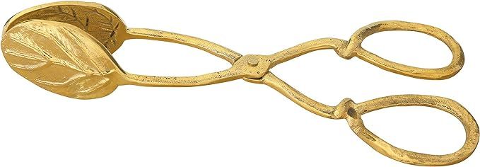 Creative Co-Op Embossed Leaf Shaped Tongs, 7-3/4" L, Gold | Amazon (US)