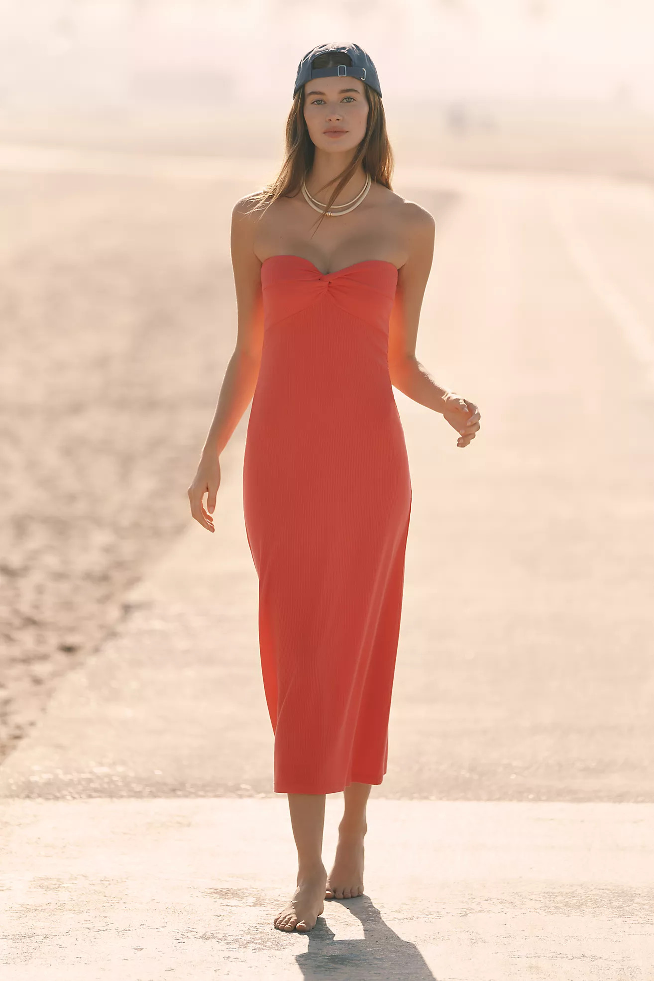 LSPACE Lisette Strapless Twist-Front Midi Dress | Anthropologie (US)