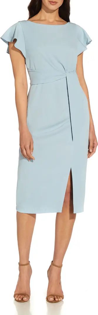 Tie Front Crepe Sheath Dress | Nordstrom