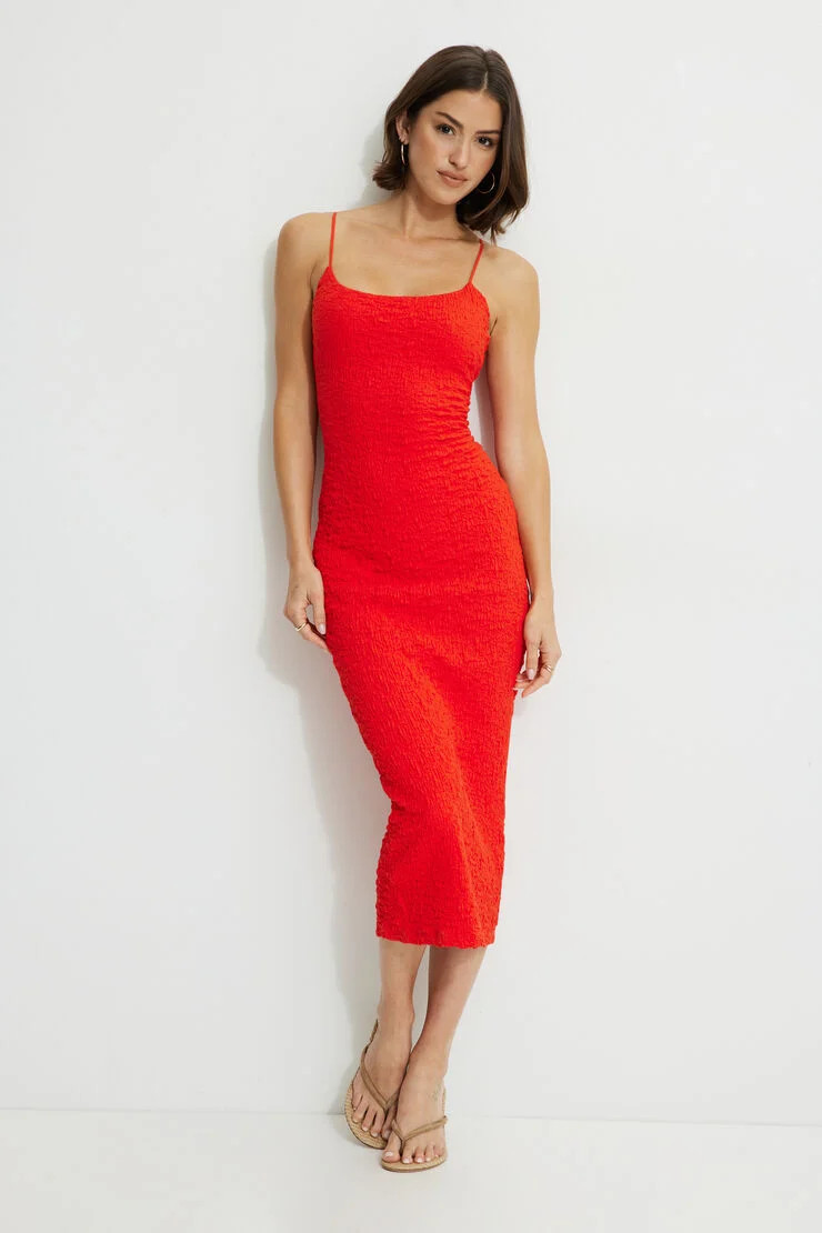 Simona Textured Maxi Dress | Dynamite Clothing