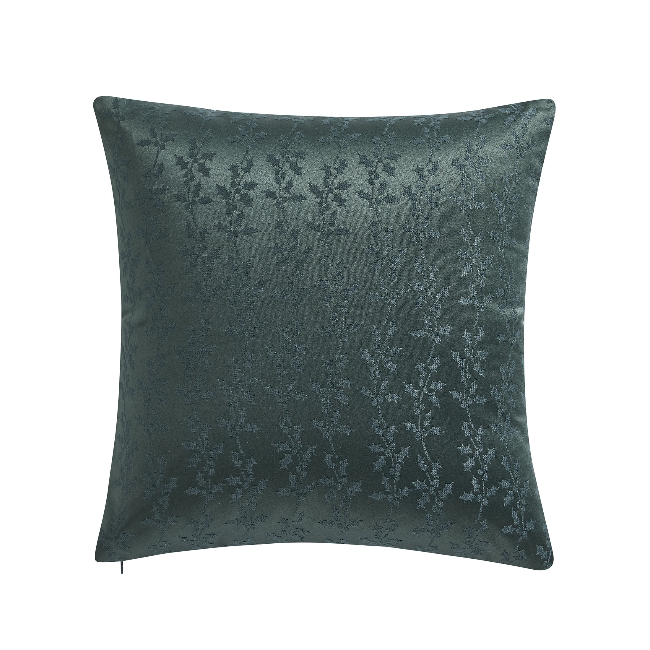 My Texas House Molly 20" x 20" Green Jacquard Holly Decorative Pillow Cover | Walmart (US)